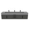 Castello Usa Nile 84-inch Black Vanity Set with Gray Top and Black Handles CB-MC-84BLK-BL-2053-GR - alternate 2
